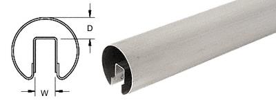 CRL 2-1/2" Brushed Stainless Premium Cap Rail for 3/4" Glass - 120 in Long