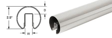 CRL 2-1/2" Polished Stainless Premium Cap Rail for 1/2" Glass - 168 in Long
