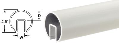 CRL 2-1/2" Satin Anodized Extruded Aluminum Cap Rail for 1/2" (12 mm) or 5/8" (16 mm) Glass - 240 in Long