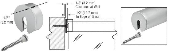 CRL Satin Anodized Stabilizing End Cap for 2-1/2" Cap Railing