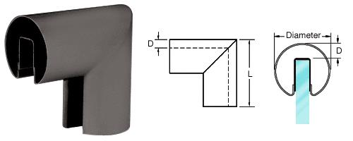 CRL 2-1/2" Duranodic Bronze 90&#186; Vertical Corner for 1/2" (12 mm) or 5/8" (16 mm) Glass Cap Railings
