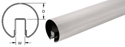 CRL 3" Brushed Stainless Premium Cap Rail for 3/4" Glass - 120 in Long