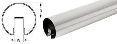 CRL 3" Polished Stainless 120" Premium Cap Rail for 3/4" Glass