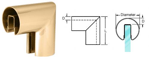 CRL 3" Polished Brass 90 Degree Vertical Corner for 3/4" Glass Cap Railings