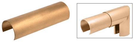 CRL 3" Satin Brass Connector Sleeve for Cap Railings, Cap Rail Corners, and Hand Railings