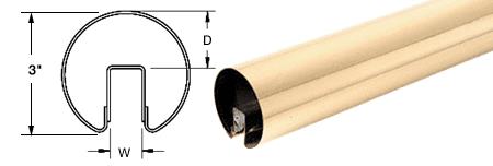 CRL 3" Polished Brass Premium Cap Rail for 1/2" Glass - 168 in Long
