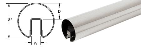 CRL 3" Polished Stainless Premium Cap Rail for 1/2" Glass - 120 in Long