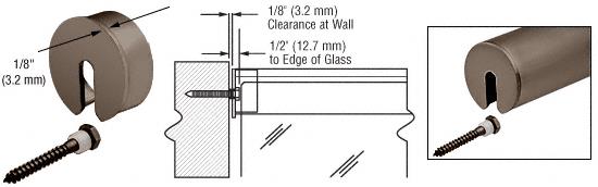 CRL 3" Duranodic Bronze Stabilizing End Cap for 3" Cap Railing