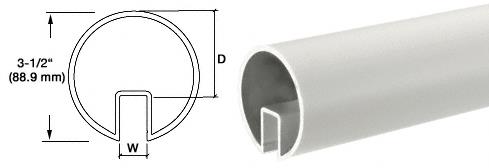 CRL 3-1/2" Satin Anodized Extruded Aluminum Cap Rail for 1/2" (12 mm) or 5/8" (16 mm) Glass - 240 in Long
