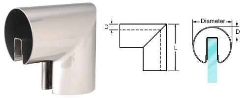 CRL 3-1/2" Polished Stainless 90&#186; Vertical Corner for 1/2" (12 mm) or 5/8" (16 mm) Glass Cap Railings