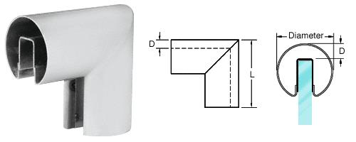 CRL 3-1/2" Satin Anodized 90&#186; Vertical Corner for 1/2" (12 mm) or 5/8" (16 mm) Glass Cap Railings