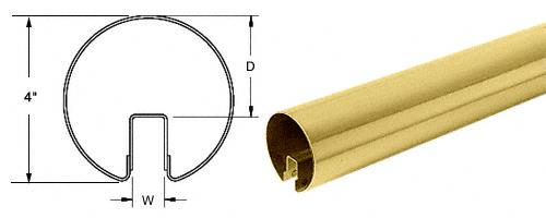 CRL Polished Brass 4" Premium Cap Rail for 1/2" or 5/8" Glass - 168"