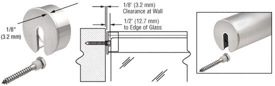 CRL 4" Brushed Stainless Stabilizing End Cap for 4" Cap Railing