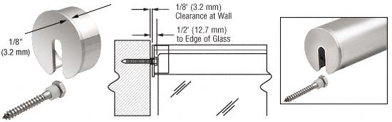 CRL 4" Polished Stainless Stabilizing End Cap for 4" Cap Railing