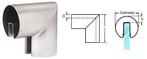 CRL 4" Brushed Stainless 90&#186; Vertical Corner for 1/2" (12 mm) or 5/8" (16 mm) Glass Cap Railings