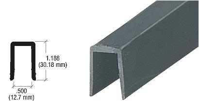 CRL Black 1/2" U-Channel Cap Rail Vinyl - 10 FT Long