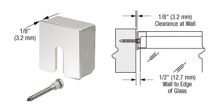 CRL Polished Stainless Square Stabilizing End Cap for 2-1/2" Diameter Cap Railing