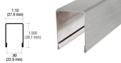 CRL Brushed Stainless U-Channel Cap for 3/4" Glass -10 ft