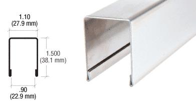 CRL Polished Stainless U-Channel Cap for 3/4" Glass 10 ft
