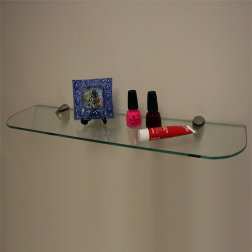 Gordon Glass&#174; Vario Uno 24" x 6" Clear Tempered Glass Shelf with Polished Chrome Brackets