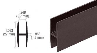 CRL Duranodic Bronze 1/4 in "H" Channel - 12 ft long