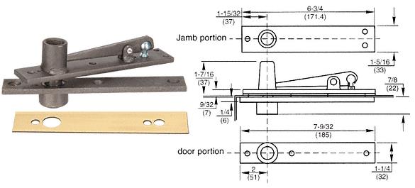 CRL Rixson Polished Brass Cover Plate Heavy-Duty Center-Hung Top Pivot