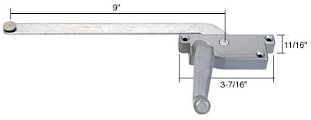 CRL Right Hand Aluminum Casement Operator with 9" Arm for Wood Windows