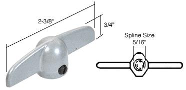 CRL Aluminum T-Crank Window Handle 5/16" Spline Size - Package