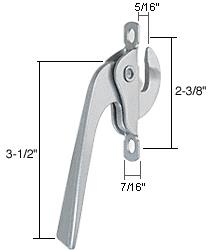 CRL Left Hand Aluminum Casement Window Lock; 2-3/8" Screw Holes