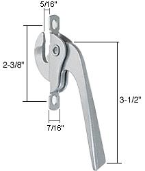 CRL Right Hand Aluminum Casement Window Lock; 2-3/8" Screw Holes