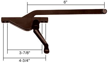 CRL 6" Left Hand Bronze Teardrop Style Casement Window Operator
