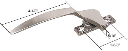 CRL Polished Left Hand Casement Window Locking Handle; 1-3/8" Screw Holes