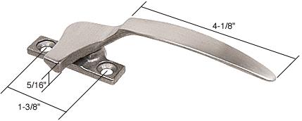 CRL Aluminum Right Hand Casement Window Locking Handle; 1-3/8" Screw Holes