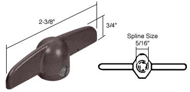 CRL Bronze T-Crank Window Handle 5/16" Spline Size - Package
