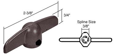 CRL T-Crank Casement Operator Handles 3/8" Spline, Bronze