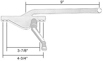 CRL 9" Left Hand White Teardrop Style Window Casement Operator