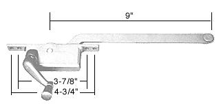 CRL 9" Left Hand White Square Style Casement Window Operator