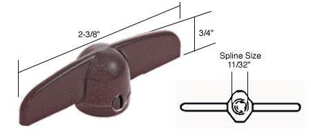 CRL Chestnut Bronze T-Crank Window Handle 11/32" Spline Size for Truth