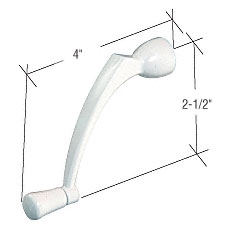 CRL 3/8" - 11 Teeth Spline White Color Crank Handle - for Pella Windows