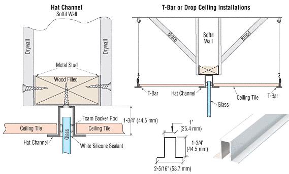 CRL 120" White Hat Channel for Fixed Glazing