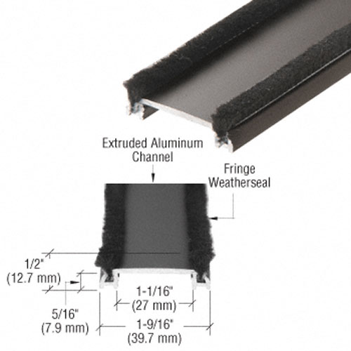 CRL 84" Bronze Anodized Wide Commercial Door Astragal with Weatherstrip