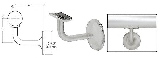 CRL Brushed Stainless Concealed Surface Mounted Hand Railing Bracket for 1-1/2" (38.1 mm) Diameter