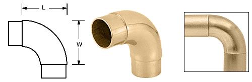 CRL Polished Brass E.Z. Radius 90&#176; Corner for 1-1/2" (38.1 mm) Tubing