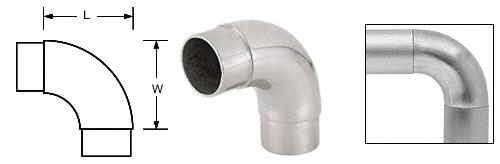 CRL Polished Stainless E.Z. Radius 90&#176; Corner for 1-1/2" (38.1 mm) Tubing