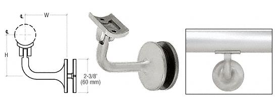 CRL Brushed Stainless 2-Way Adjustable Glass Mounted Hand Railing Bracket for 1-1/2" (38.1 mm) Tubing