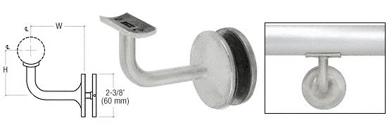 CRL Brushed Stainless Glass Mounted Hand Railing Bracket for 1-1/2" (38.1 mm) Tubing