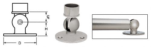 CRL Brushed Stainless Adjustable Flange  for 1-1/2" (38.1 mm) Tubing