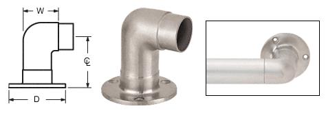 CRL Brushed Stainless Flush Wall Return for 1-1/2" (38.1 mm) Tubing