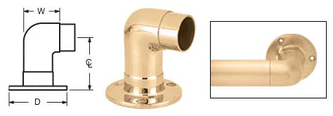 CRL Polished Brass Flush Wall Return for 1-1/2" (38.1 mm) Tubing