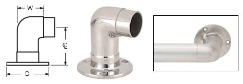 CRL Polished Stainless Flush Wall Return for 1-1/2" (38.1 mm) Tubing